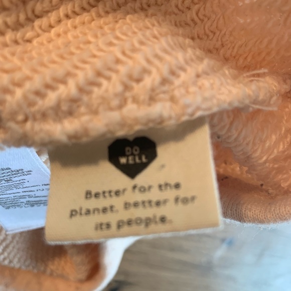 Madewell MWL Women’s Crop Sweatshirt Peach Cream Size XL Preowned - Picture 7 of 9